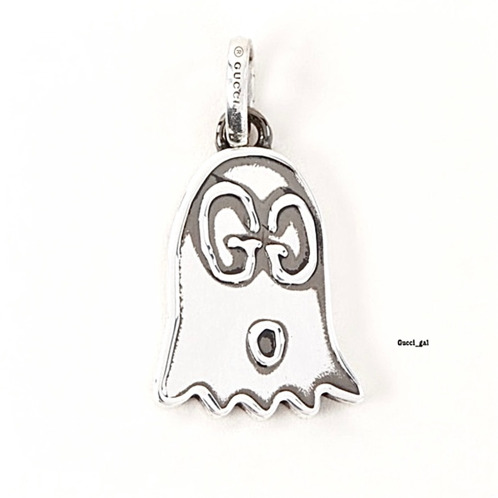 New Authentic Gucci Silver Ghost Charm Pendant